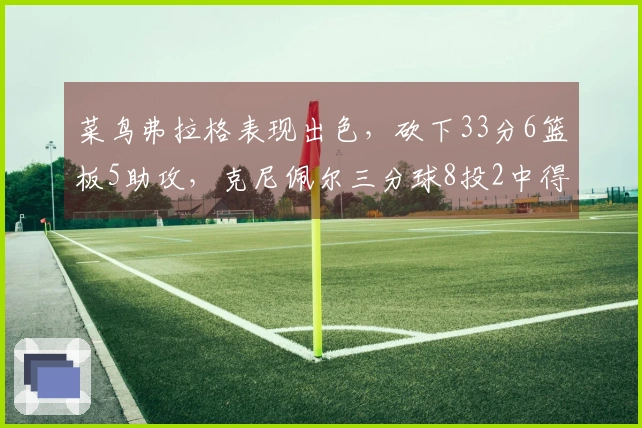 菜鸟弗拉格表现出色，砍下33分6篮板5助攻，克尼佩尔三分球8投2中得10分，费尔斯贡献36分6助攻
